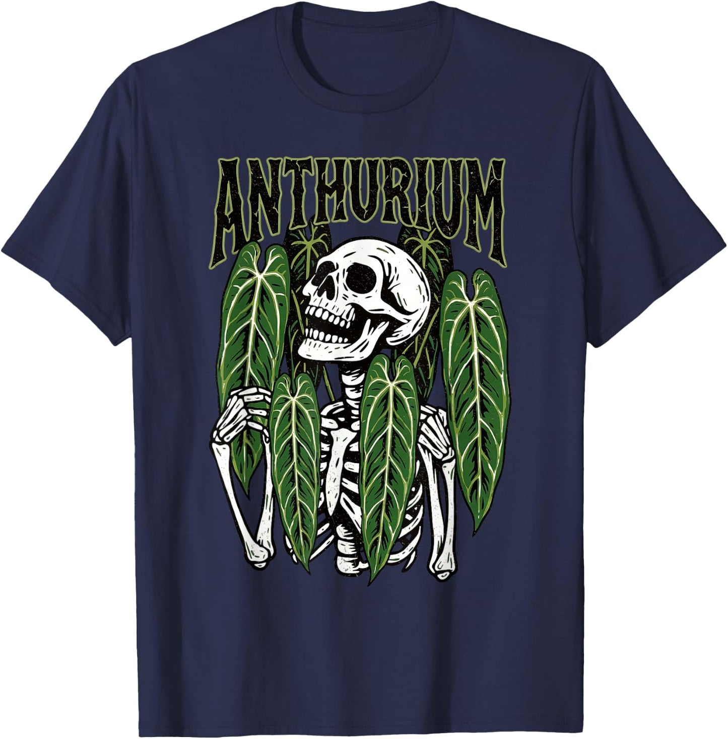 Anthurium Skeleton Gothic Plant Warocqueanum Houseplant Mom T-Shirt - T-Shirt | Navy