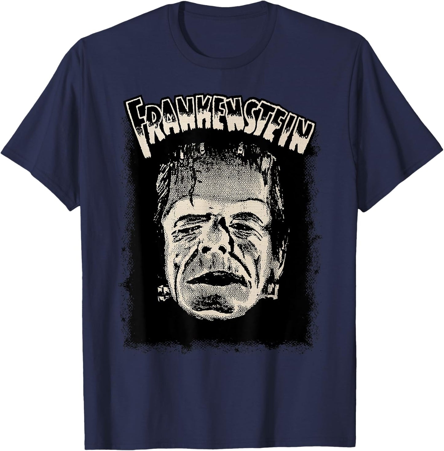 Vintage Horror Movie Monster Halloween Frankenstein Monster T-Shirt - T-Shirt | Navy