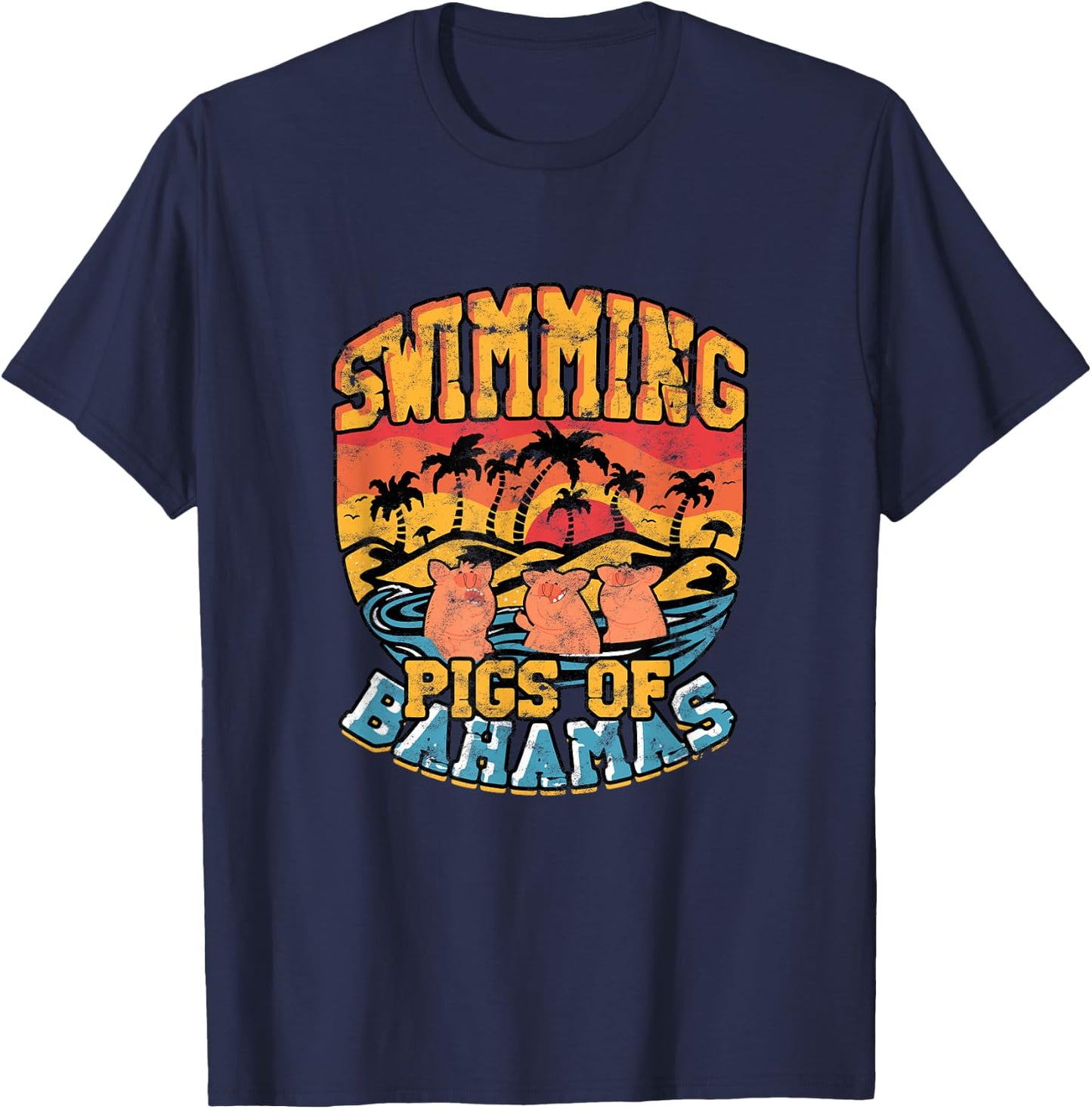 Swimming pigs of bahamas - Bahamas North Sea Beach Vacation Women T-Shirt - T-Shirt | Navy