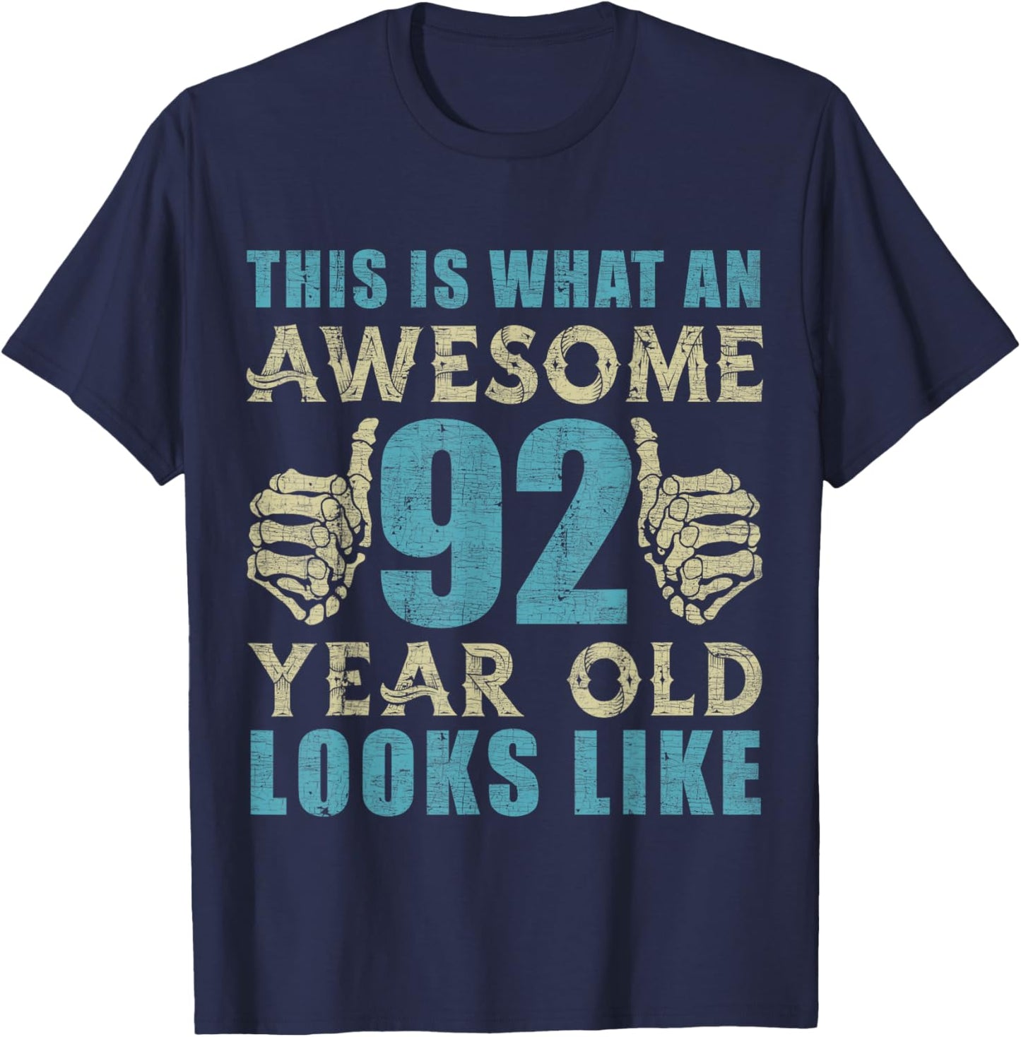 Vintage 1929 92nd Birthday Gift 92 Year Old T-Shirt - T-Shirt | Navy