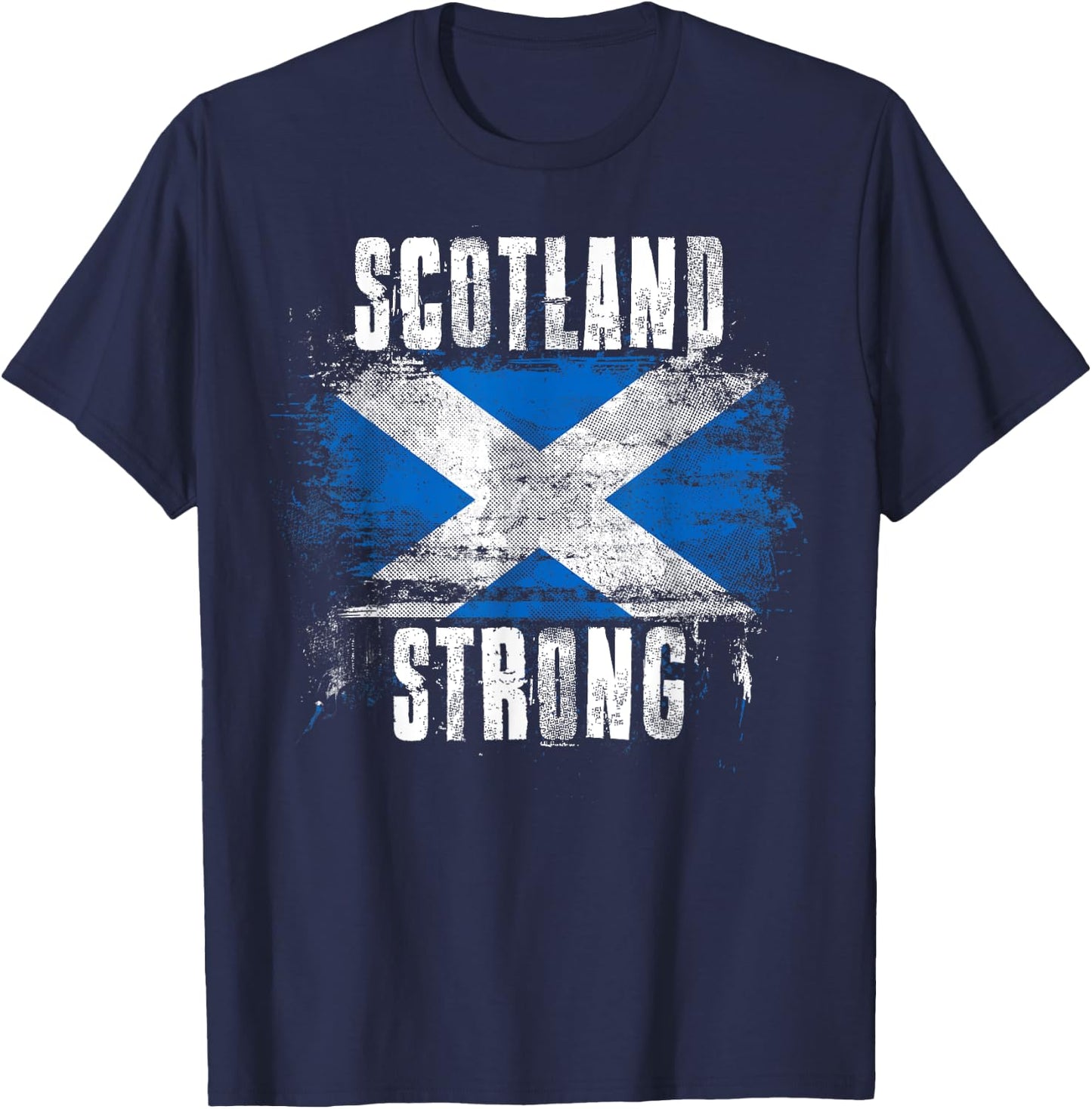 Scotland Strong Distressed Flag - Scottish Pride T-Shirt - T-Shirt | Navy