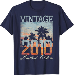 Vintage 2010 Limited Edition 15th Birthday 15 Year Old Gifts T-Shirt - T-Shirt | Navy