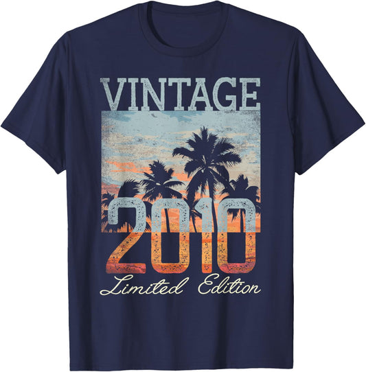 Vintage 2010 Limited Edition 15th Birthday 15 Year Old Gifts T-Shirt - T-Shirt | Navy