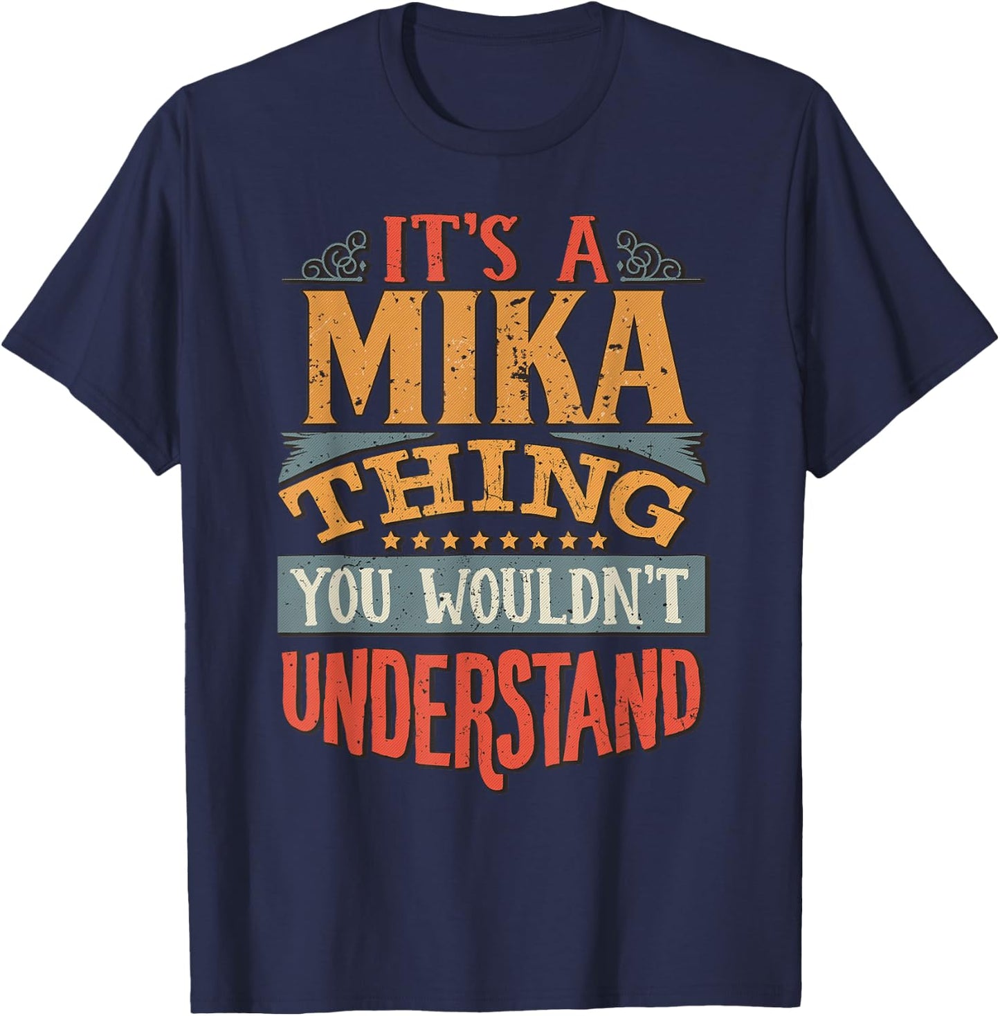 Mika Name T-Shirt - T-Shirt | Navy