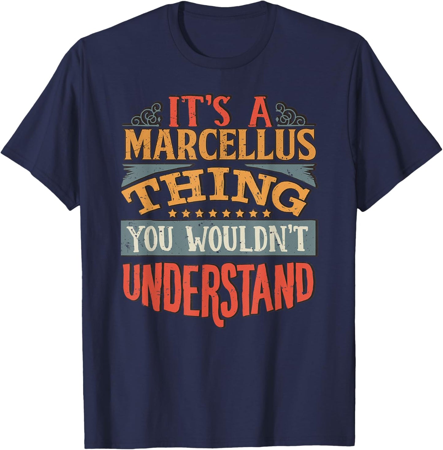 Marcellus Name T-Shirt - T-Shirt | Navy