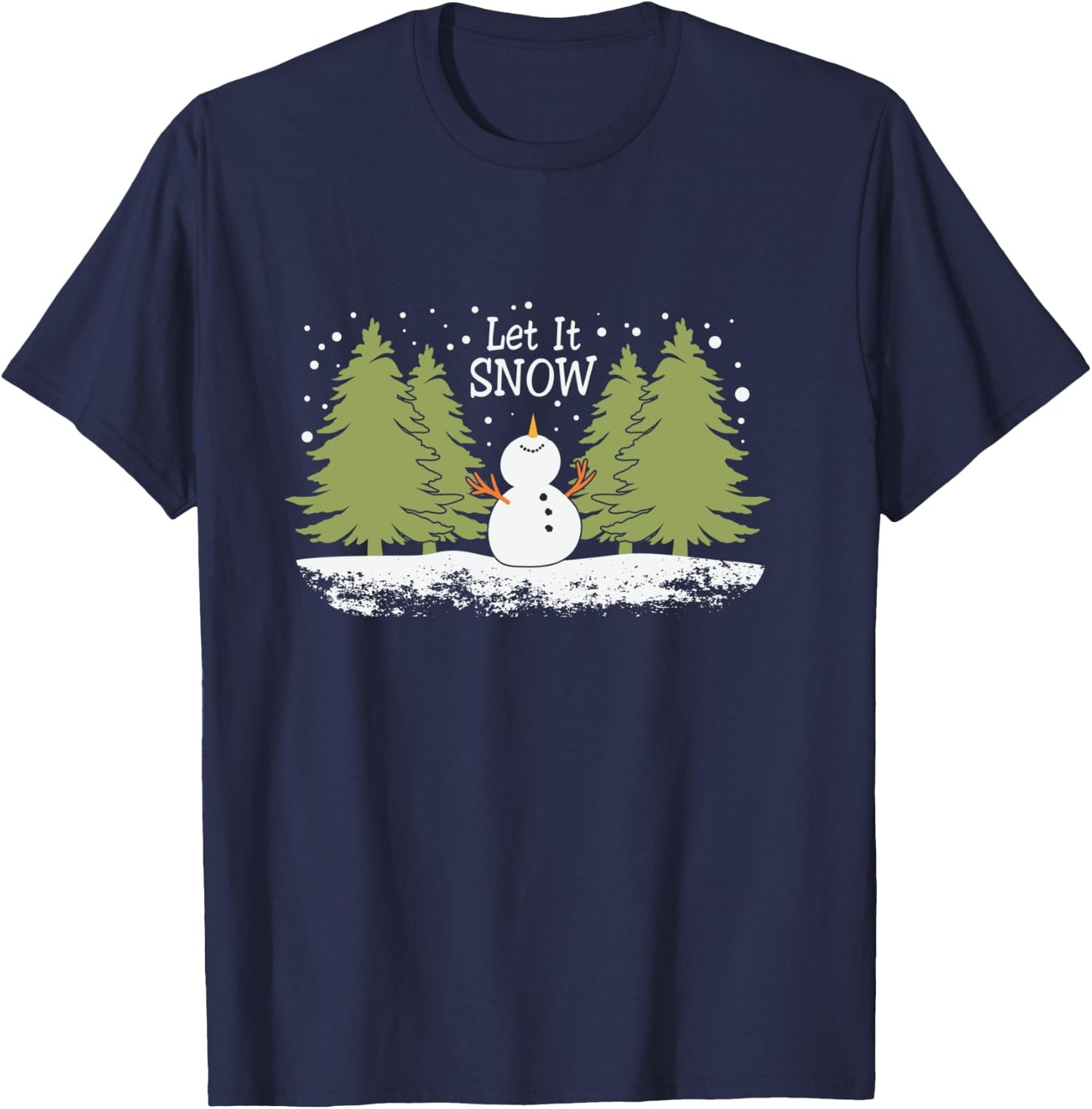 Christmas let it snow snowman winnter xmas apparel T-Shirt - T-Shirt | Navy