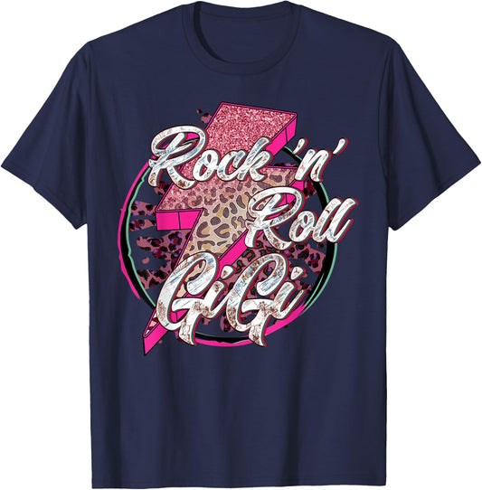 Rock’N’ Roll Gigi Mother Day Funny Mama Gift T-Shirt - T-Shirt | Navy