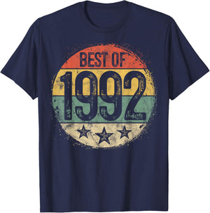 Best Of 1992 33rd Birthday Gifts Women 33 Year Old T-Shirt - T-Shirt | Navy