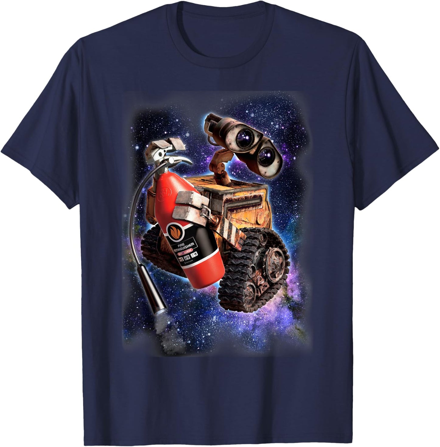 Disney Pixar Wall-E Fire Extinguisher Space Portrait T-Shirt - T-Shirt | Navy