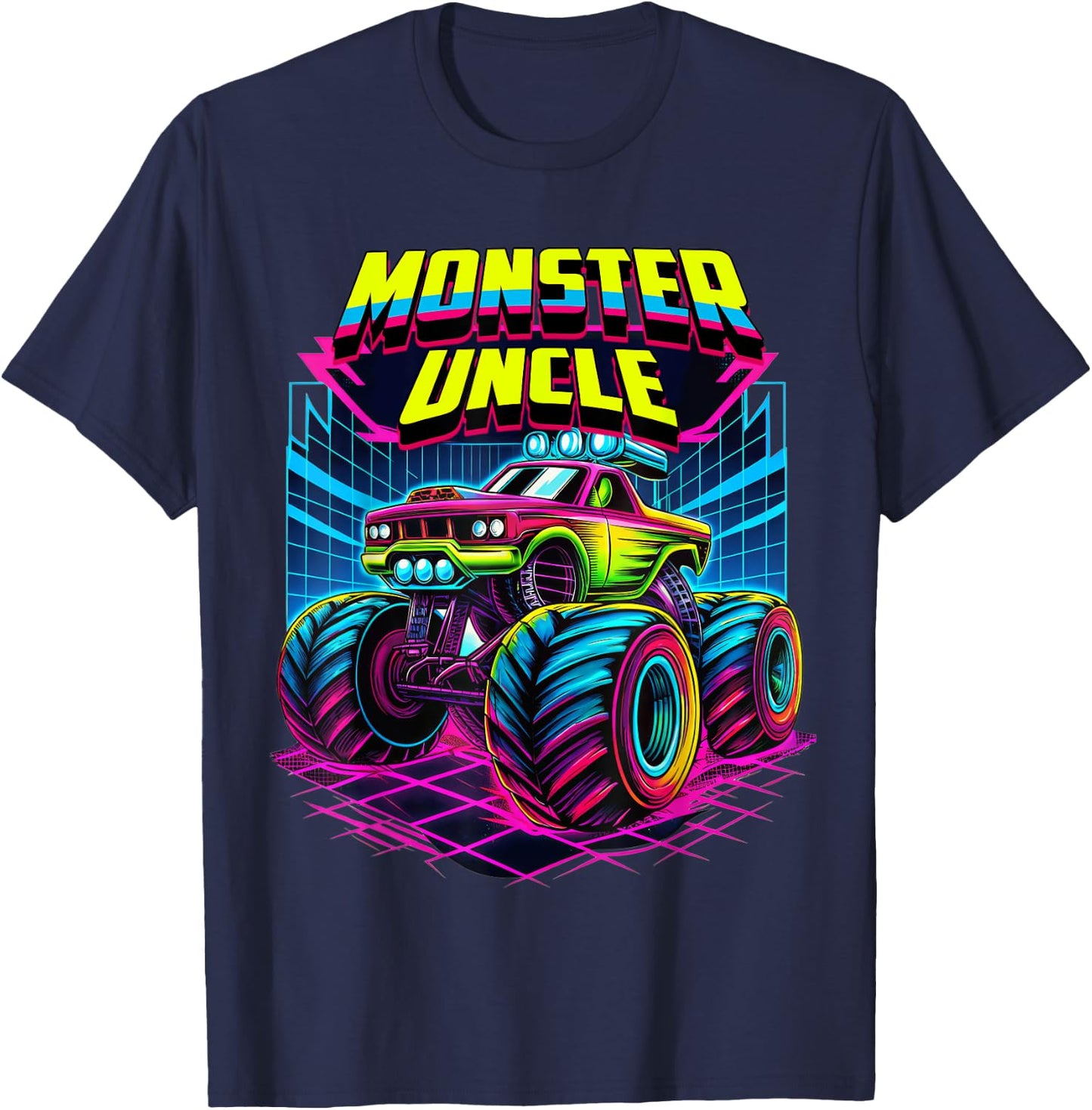 Monster Truck Uncle Monster Truck Are My Jam Truck Lovers T-Shirt - T-Shirt | Navy