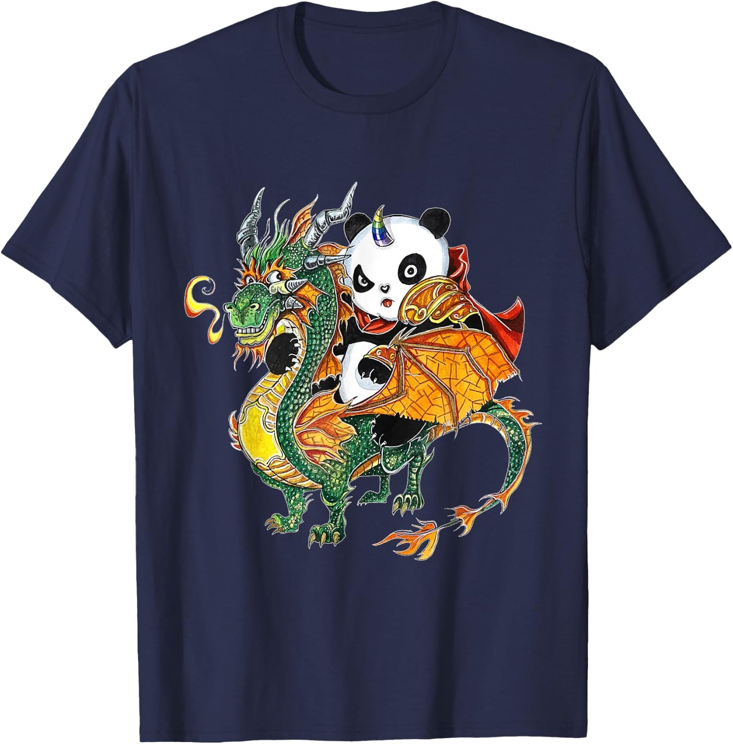 Panda riding Dragon T-Shirt - T-Shirt | Navy