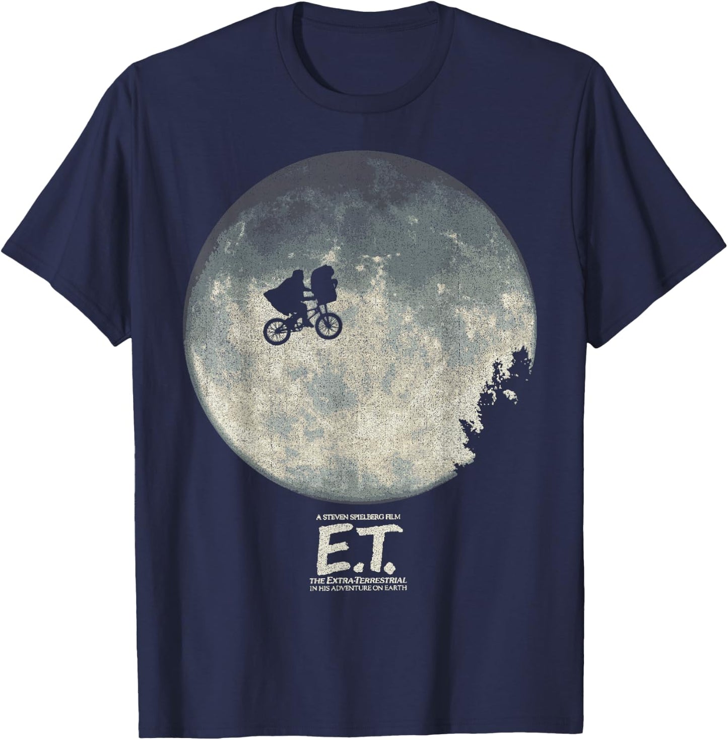E.T. Infamous Flying Bike Scene Silhouette Logo T-Shirt - T-Shirt | Navy