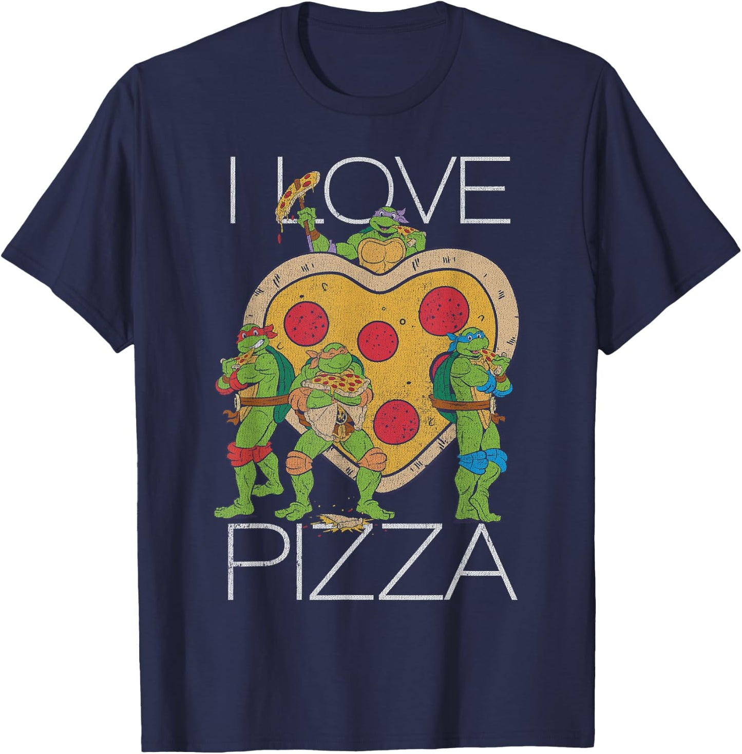 Teenage Mutant Ninja Turtles Pizza My Heart Graphic T-Shirt - T-Shirt | Navy