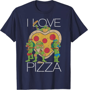Teenage Mutant Ninja Turtles Pizza My Heart Graphic T-Shirt - T-Shirt | Navy