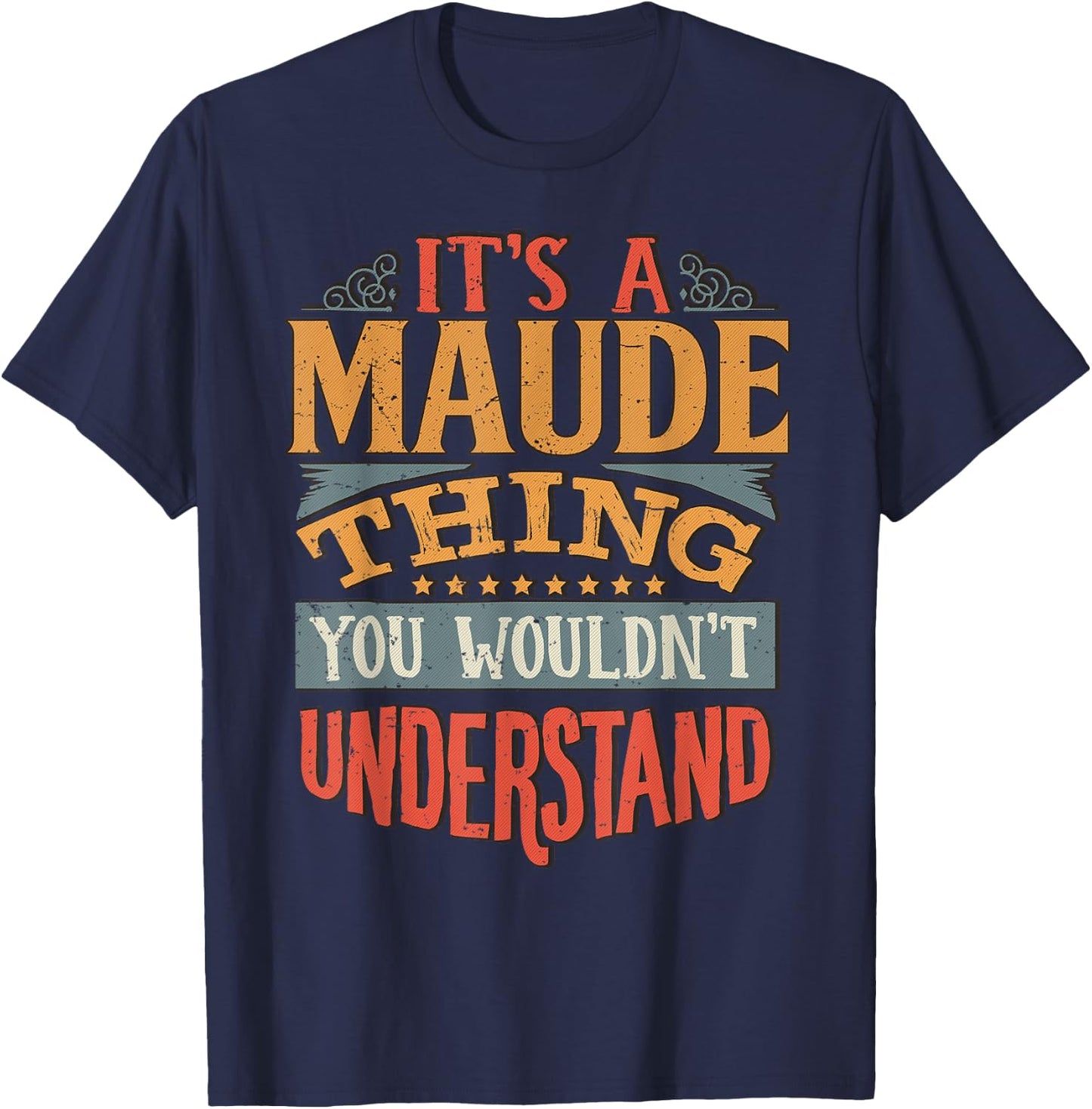 Maude Name T-Shirt - T-Shirt | Navy