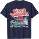North Cascades National Park Retro 80's Mountains Distressed T-Shirt - T-Shirt | Navy