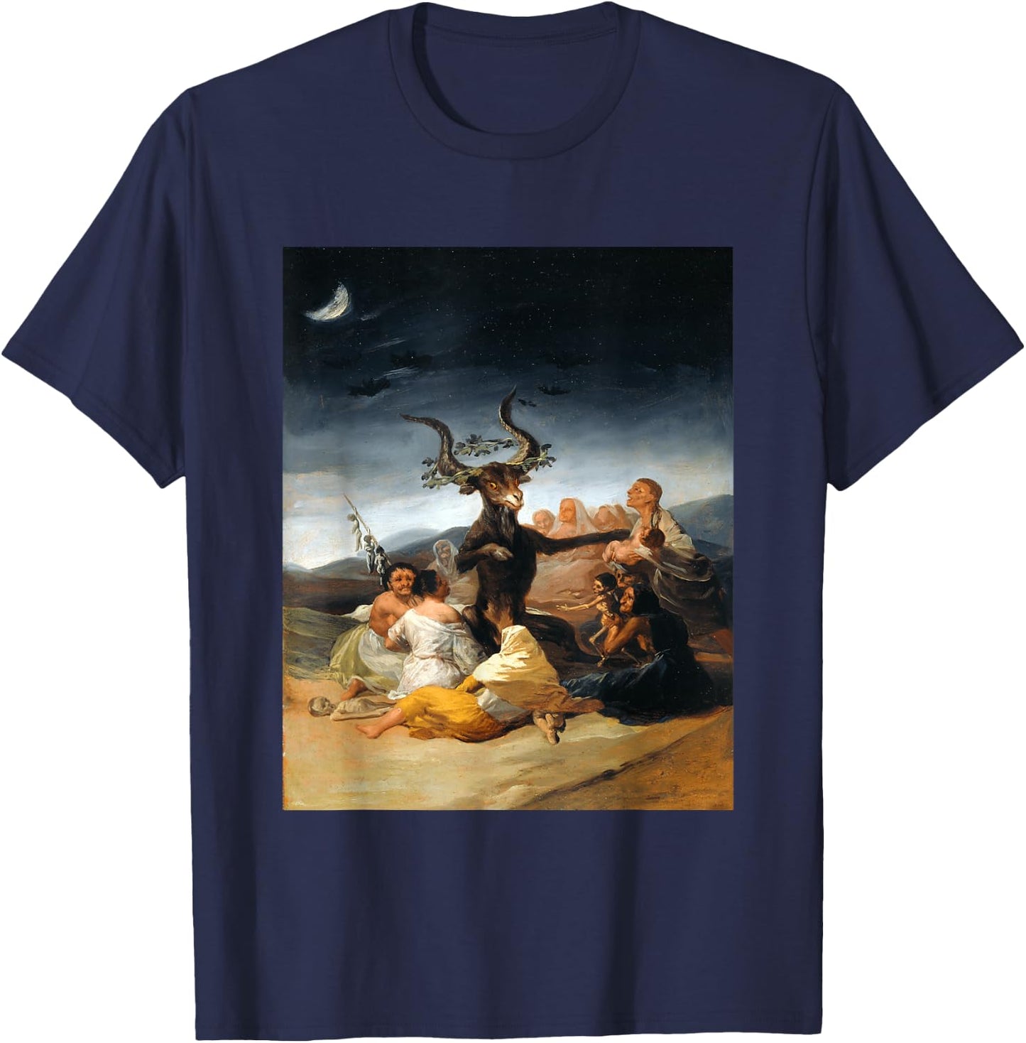 Witches' Sabbath by Francisco de Goya T-Shirt - T-Shirt | Navy