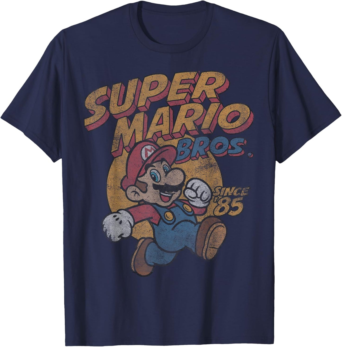 Super Mario Bros. Since '85 Vintage Poster T-Shirt - T-Shirt | Navy