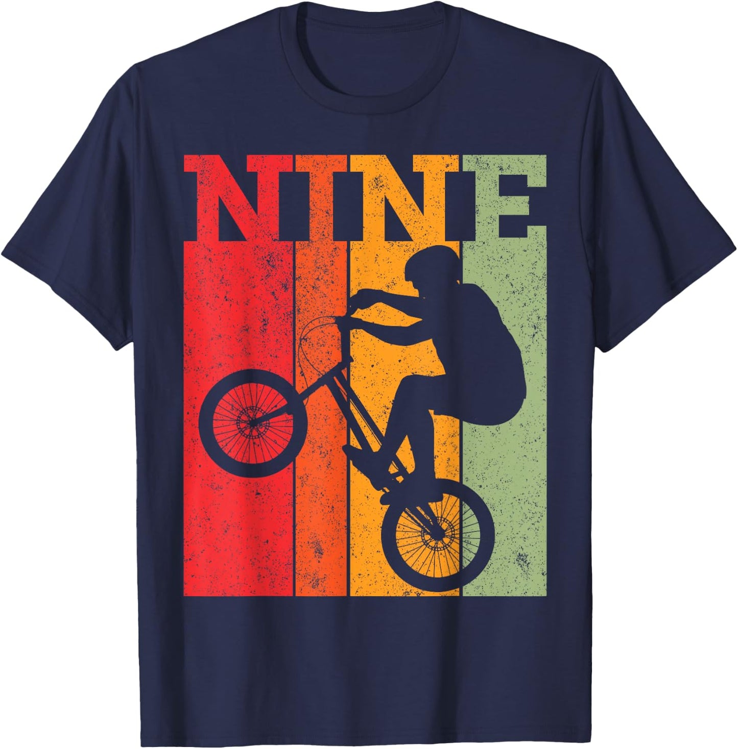 9th Birthday Boys 9 Year Old Nine BMX Bike racing bicycle T-Shirt - T-Shirt | Navy