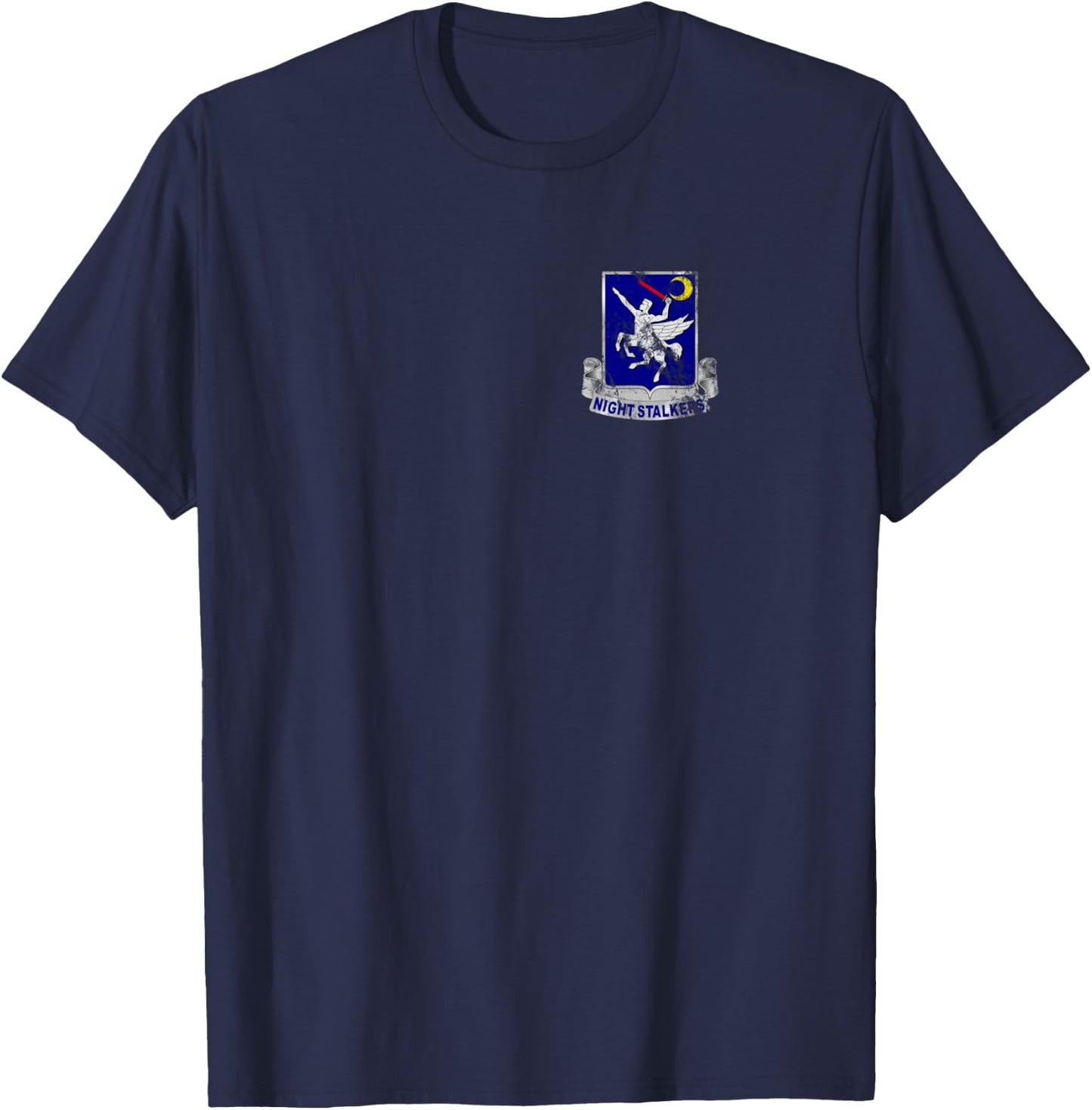 160th SOAR - Nightstalkers DUI - Distressed Worn Look T-Shirt - T-Shirt | Navy