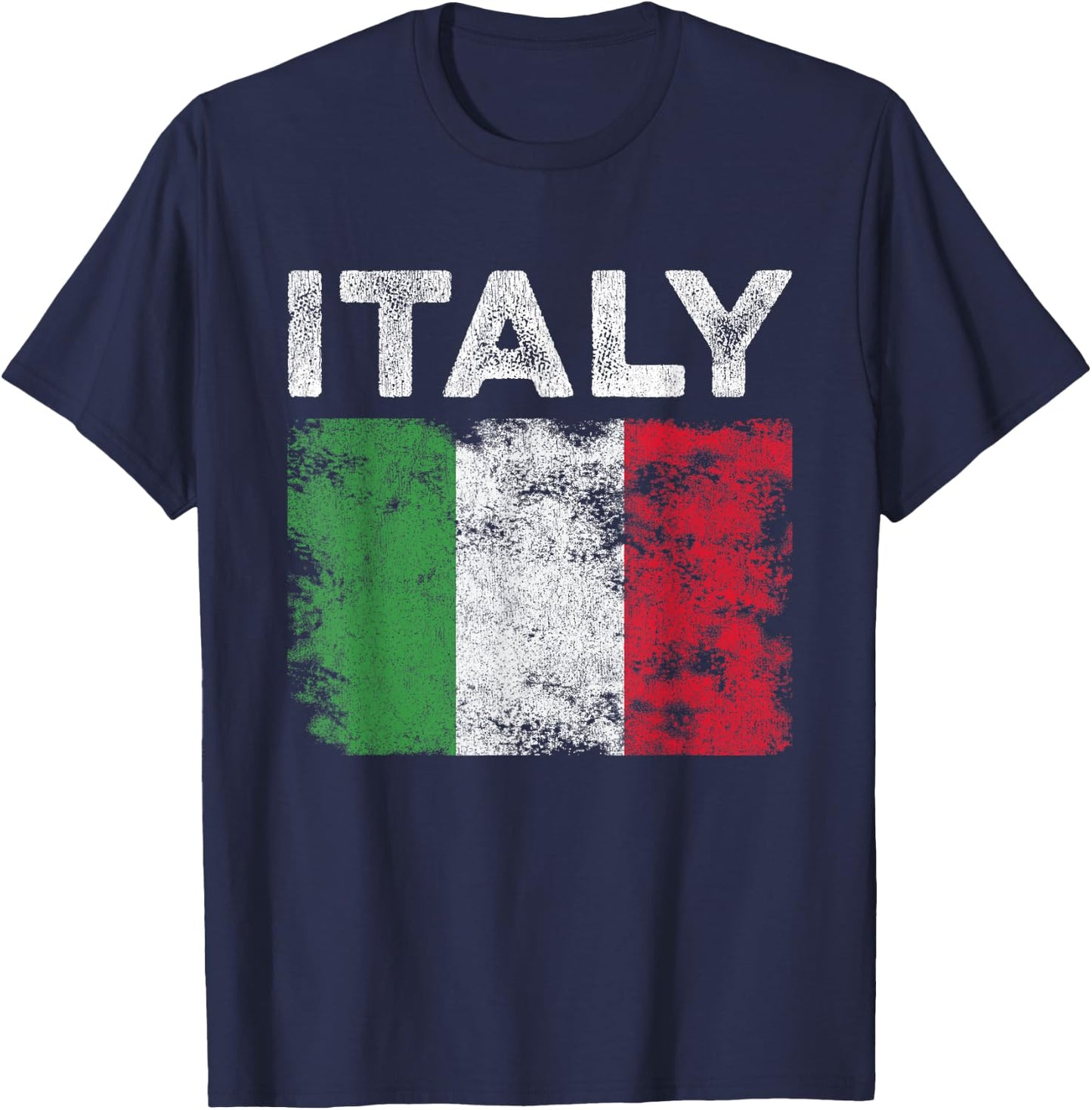 Italy Flag Distressed - Men Women Kids - Italian Flag T-Shirt - T-Shirt | Navy