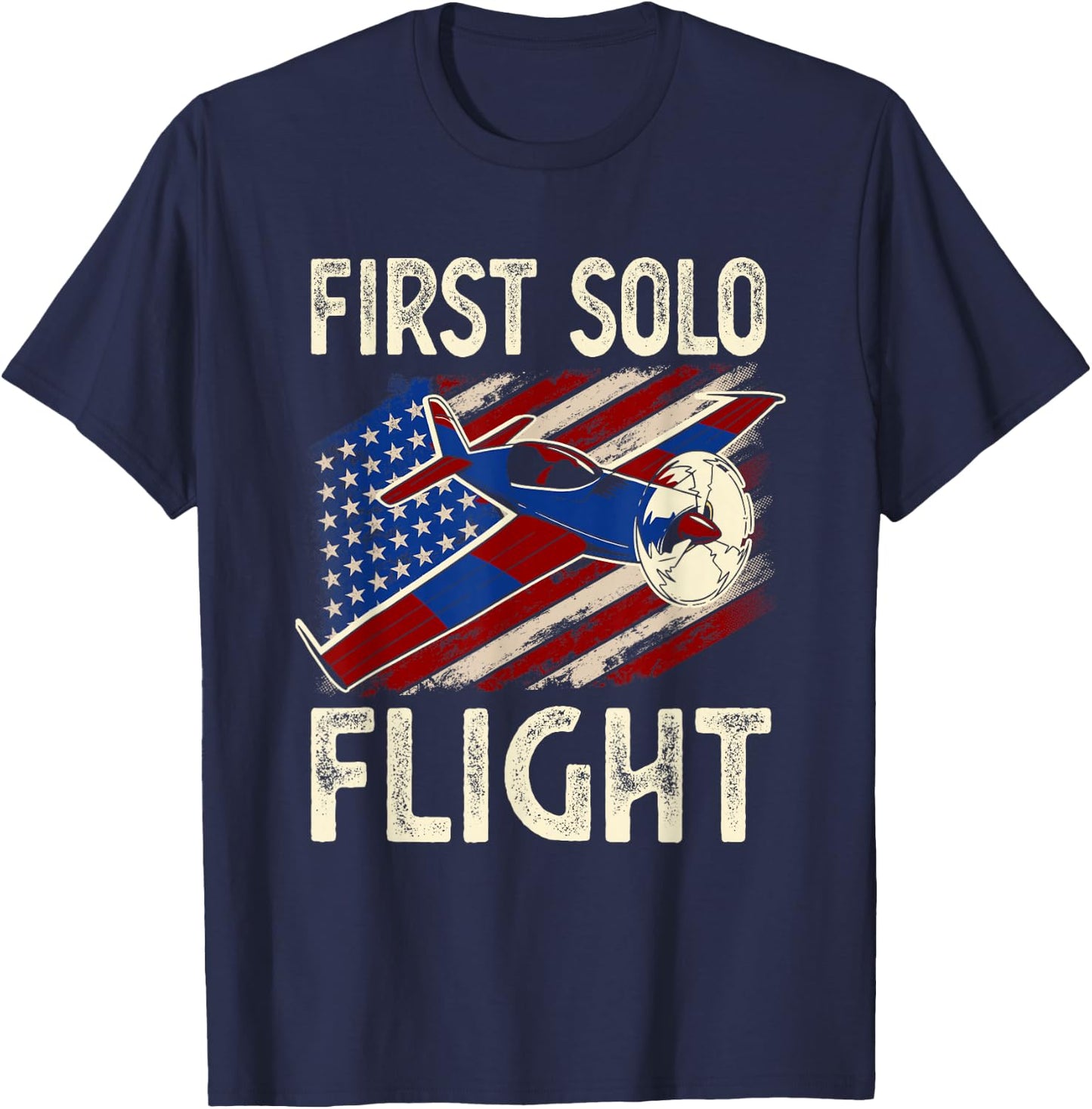 First Solo Flight Plane Aircraft Pilot Flight T-Shirt - T-Shirt | Navy