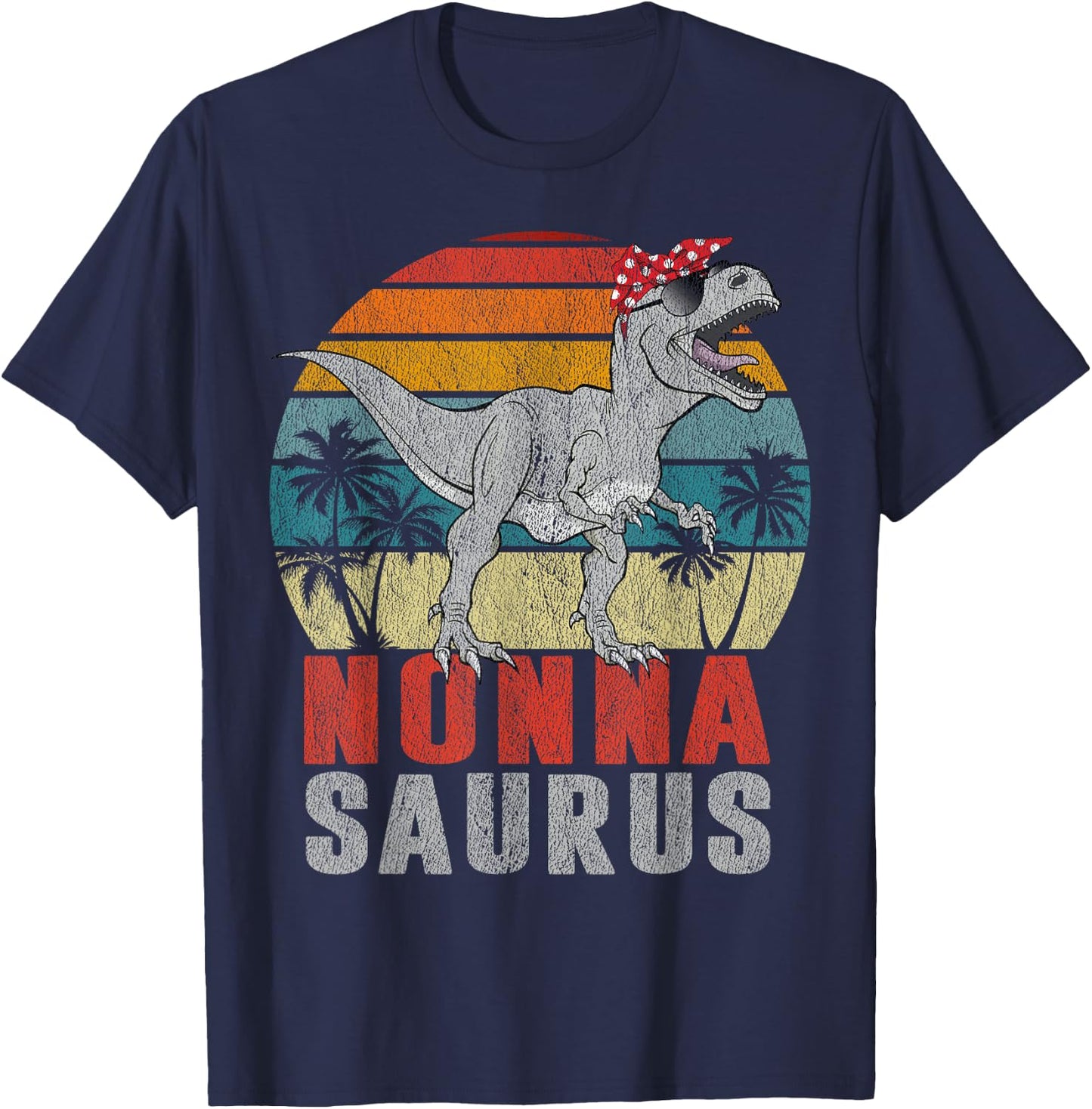 Nonnasaurus T Rex Dinosaur Nonna Saurus Family Matching T-Shirt - T-Shirt | Navy