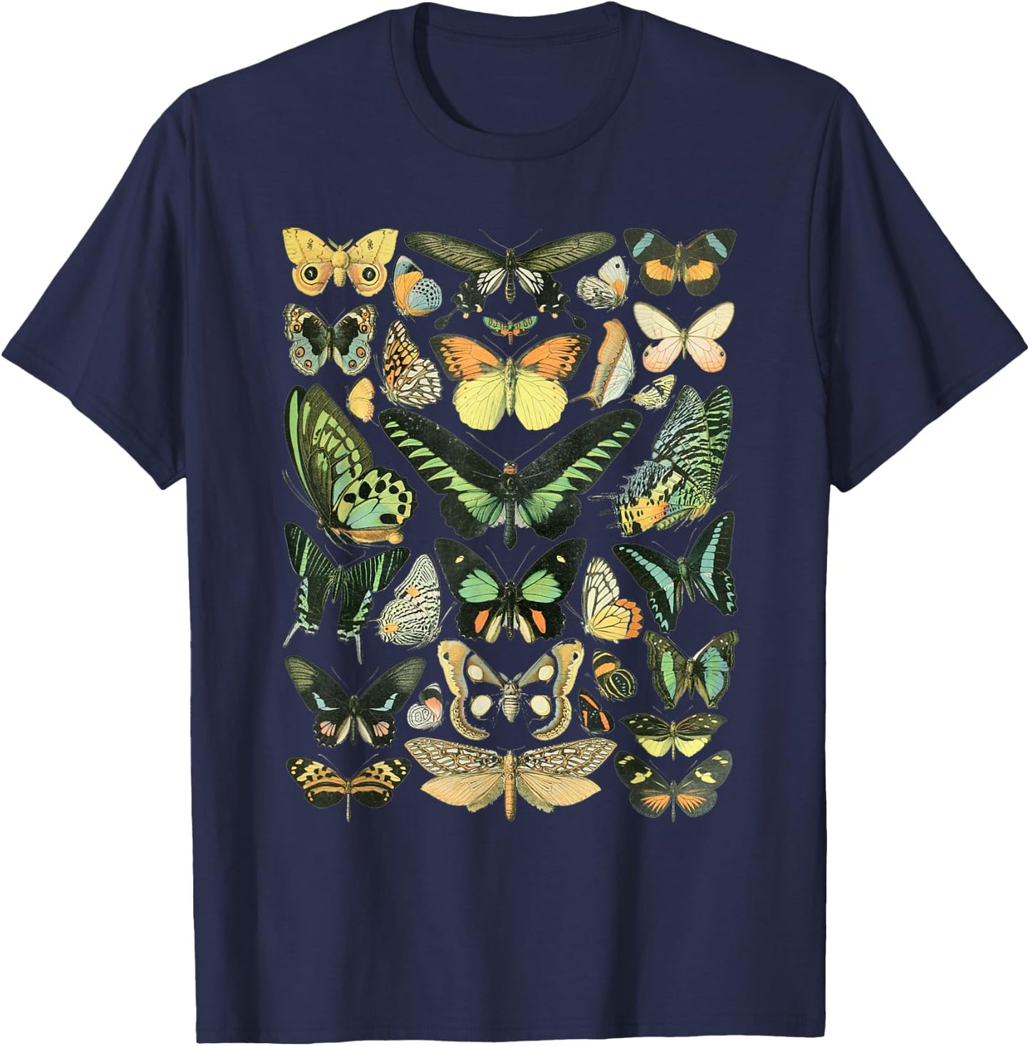 Vintage Inspired Butterfly Chart T-Shirt - T-Shirt | Navy
