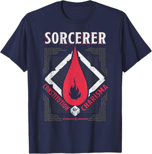 Dungeons & Dragons Sorcerer Constitution & Charisma T-Shirt - T-Shirt | Navy