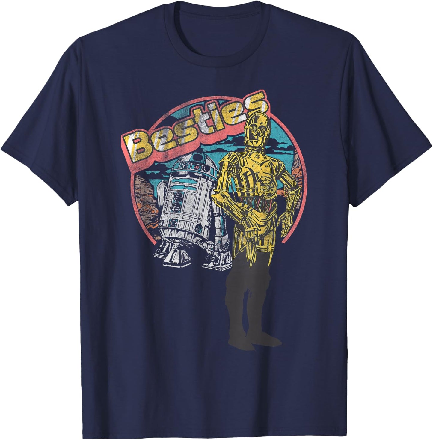 Star Wars R2-D2 C-3PO Besties Portrait T-Shirt - T-Shirt | Navy