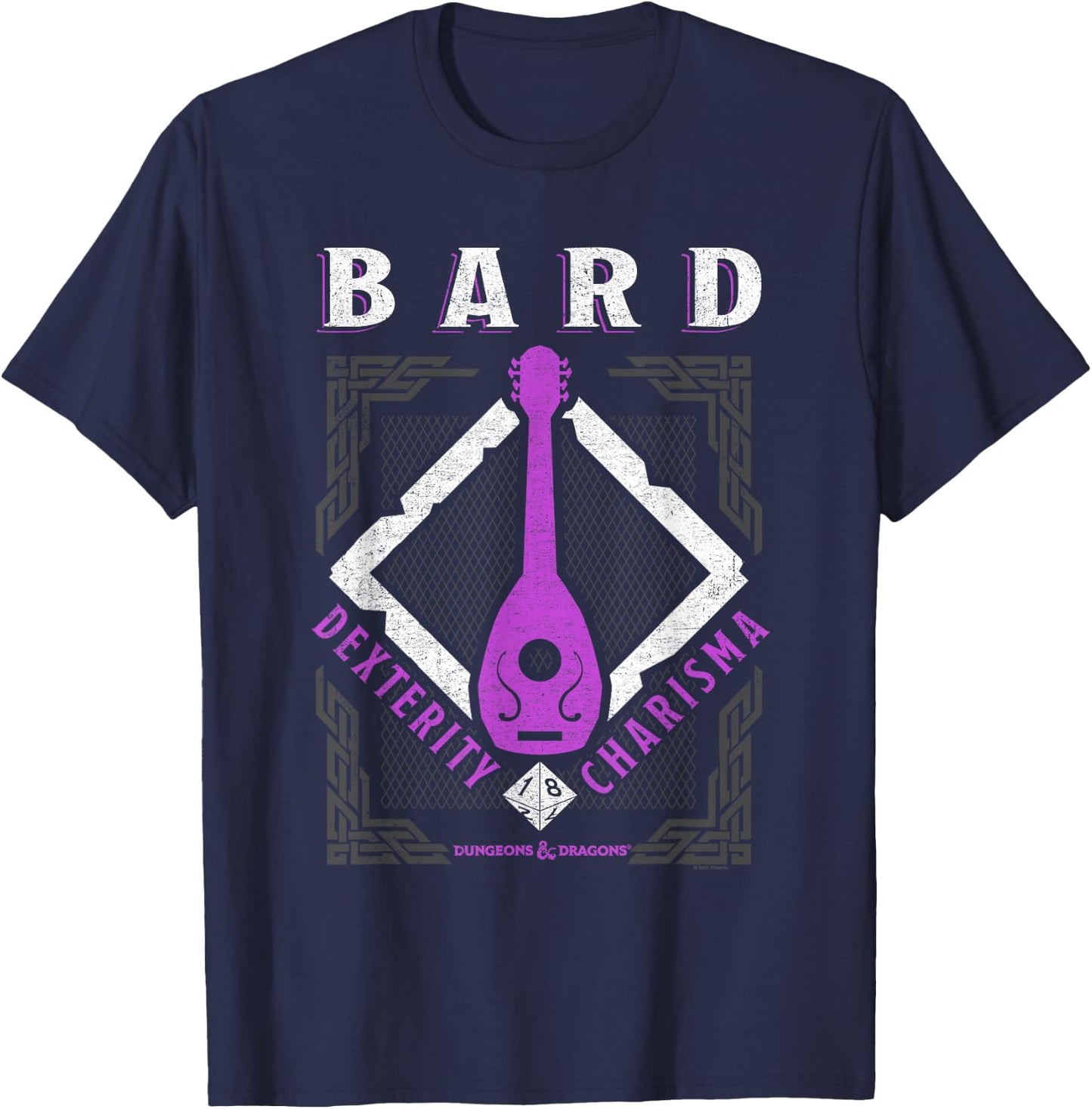 Dungeons & Dragons Bard Dexterity & Charisma T-Shirt - T-Shirt | Navy