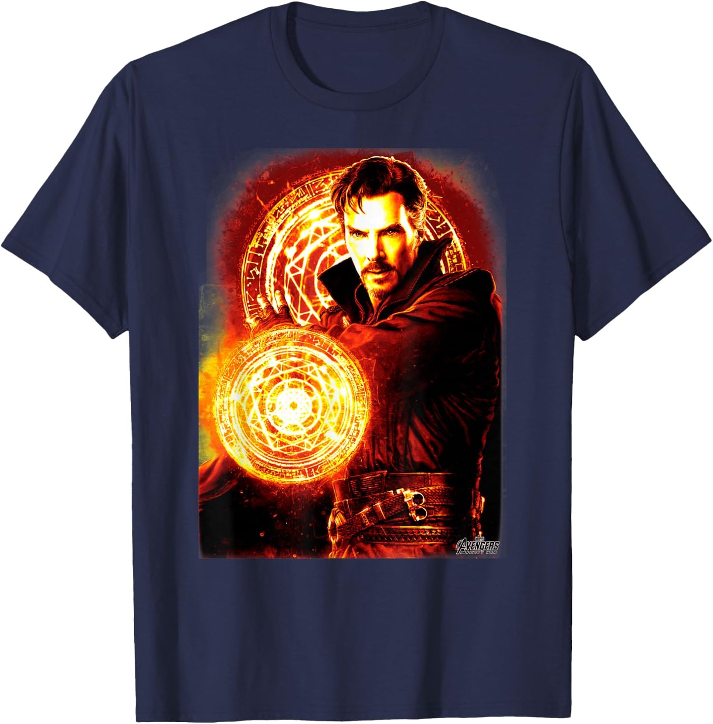Marvel Infinity War Dr. Strange Fire Symbol Graphic T-Shirt - T-Shirt | Navy