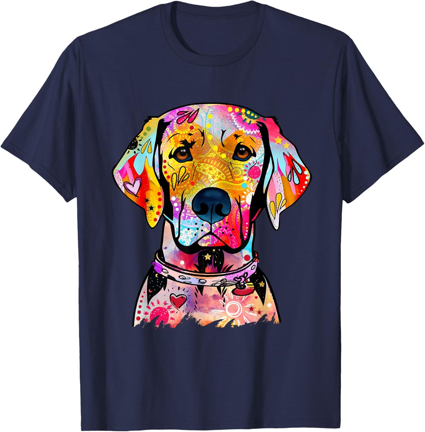 Abstract Labrador Retriever Portrait Lab Women Men T-Shirt - T-Shirt | Navy