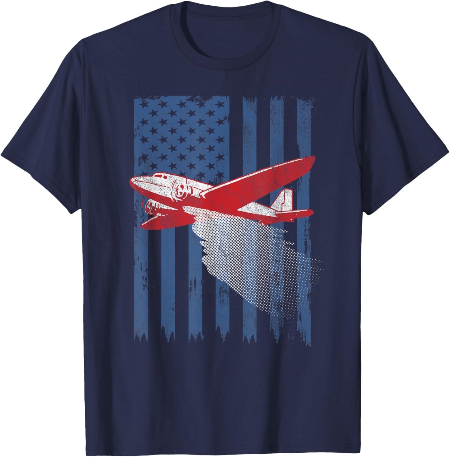 Aerial Firefighting Pilot Fire Aviation Firefighter T-Shirt - T-Shirt | Navy
