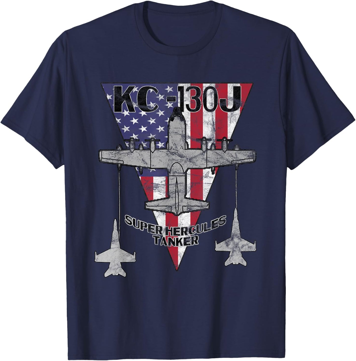 KC-130J Super Hercules Tanker Military Airplane Vintage T-Shirt - T-Shirt | Navy