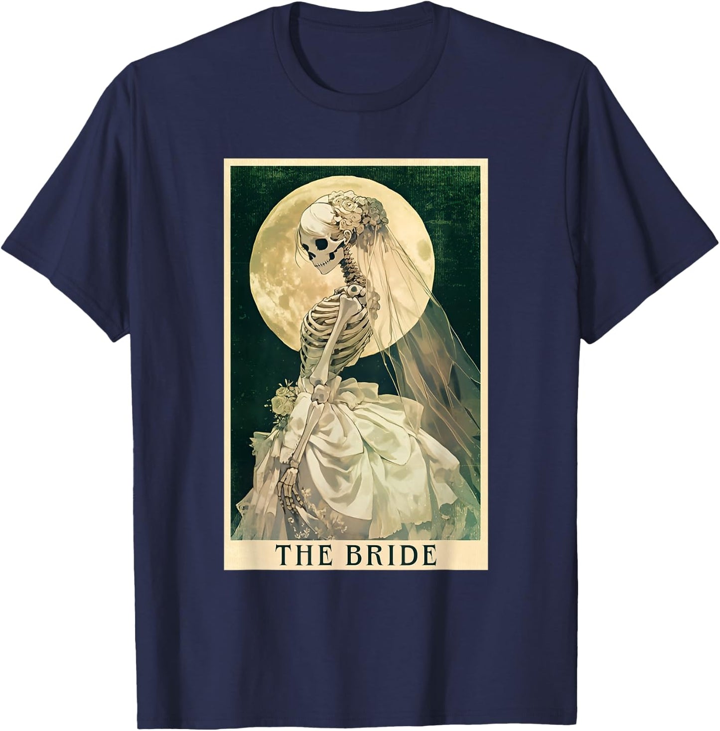 The Bride Skeleton Tarot Card Halloween Bachelorette Party T-Shirt - T-Shirt | Navy