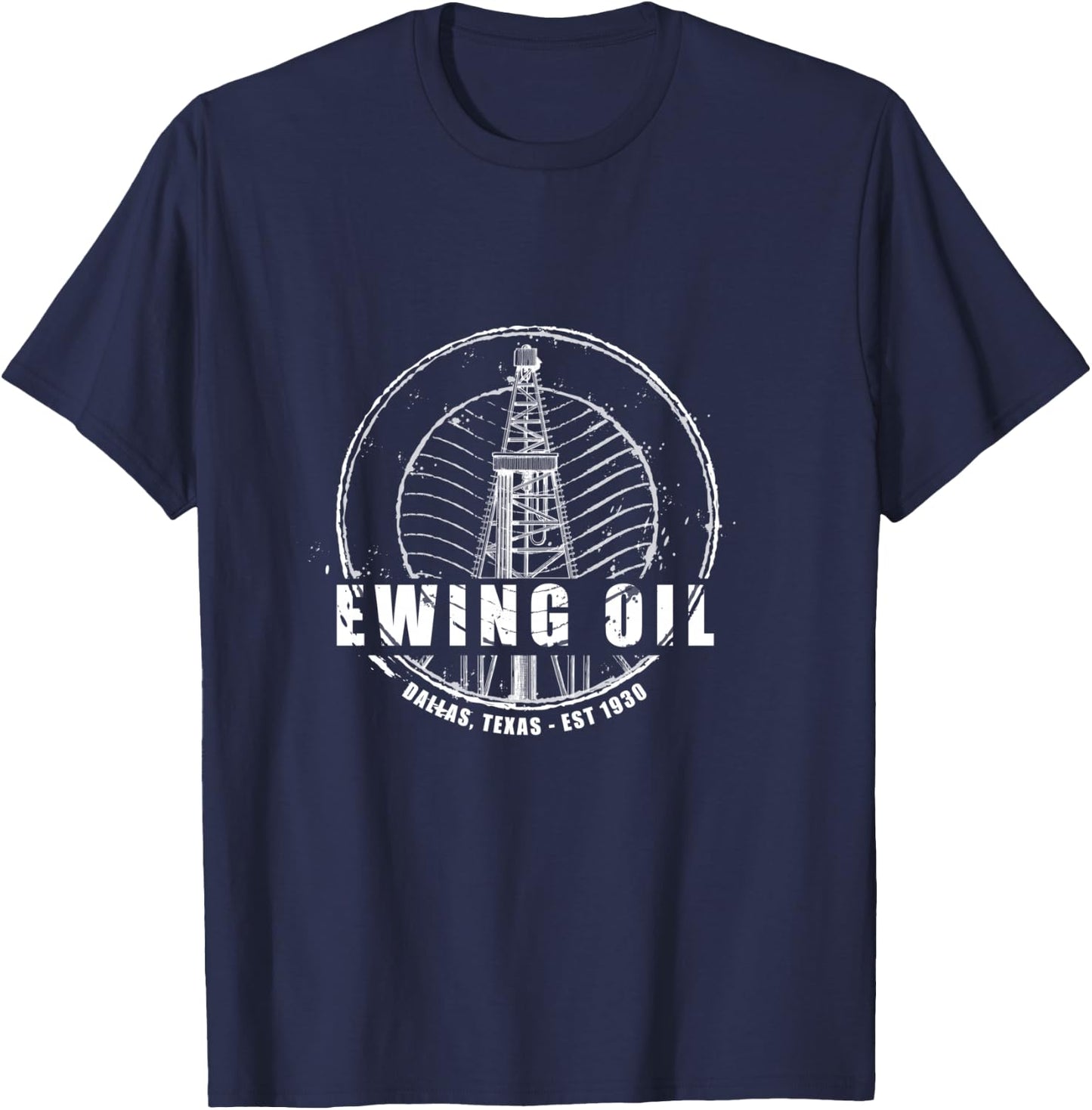 DALLAS | Ewing Oil Company Classic 80's TV T-Shirt - T-Shirt | Navy