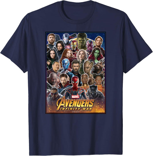 Marvel Avengers Infinity War Team Headshots Graphic T-Shirt - T-Shirt | Navy