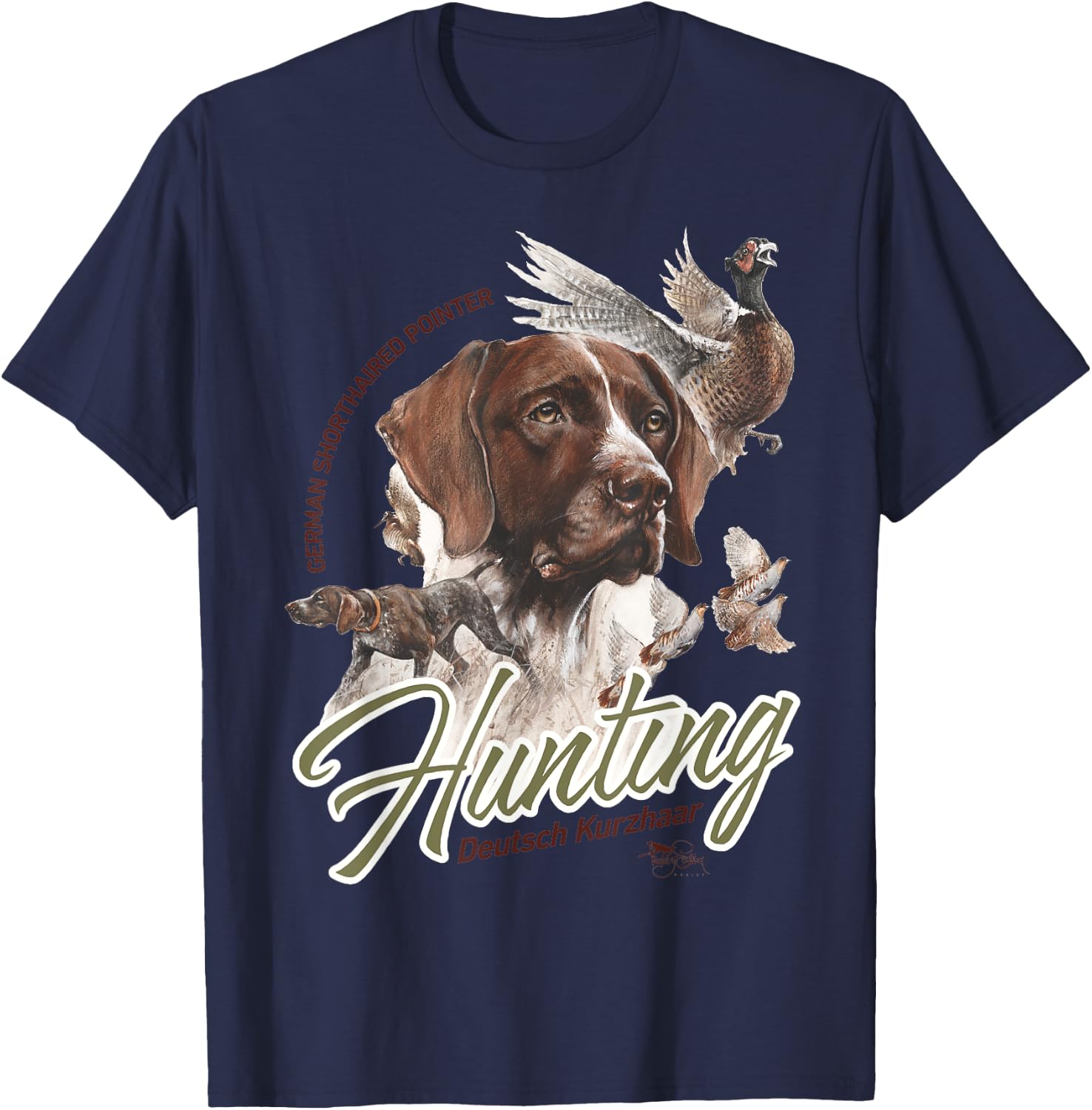 Dog T shirt GERMAN SHORTHAIRED POINTER GSP Hunting Dogs T-Shirt - T-Shirt | Navy