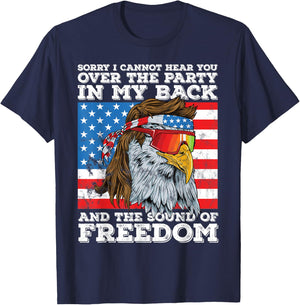Eagle Mullet Party in the Back Sound of Freedom 4th of July Women Men T-Shirt - T-Shirt | Navy