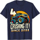 Birthday Monster Truck 4 Year Old Boys 4th Party Born 2022 T-Shirt - T-Shirt | Navy