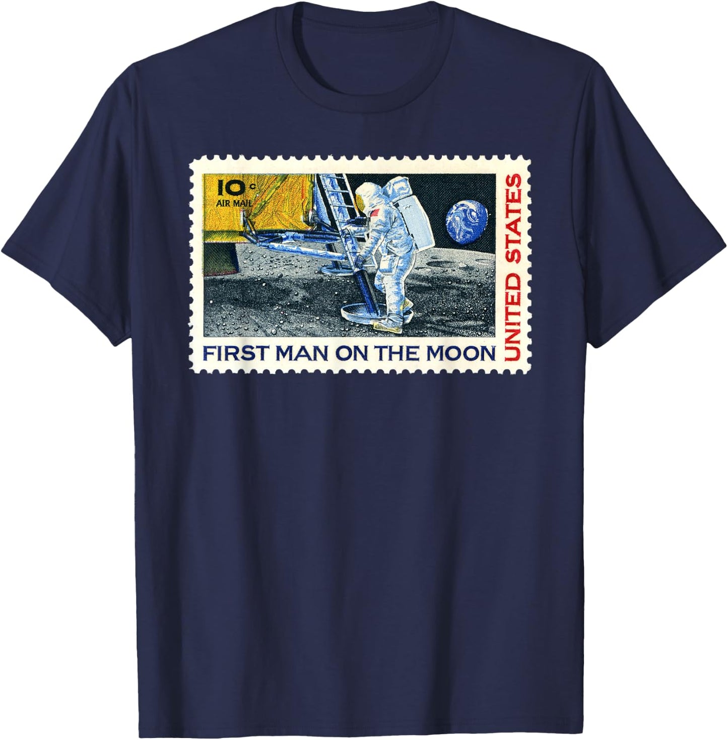 Retro Apollo 11 50th Anniversary Moon Landing T-Shirt - T-Shirt | Navy