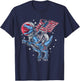 American Flag Astronaut Dinosaur Red White Blue 4th of July T-Shirt - T-Shirt | Navy