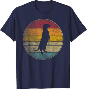 Meerkat - Retro Style Vintage Funny 80s 90s Men Women T-Shirt - T-Shirt | Navy