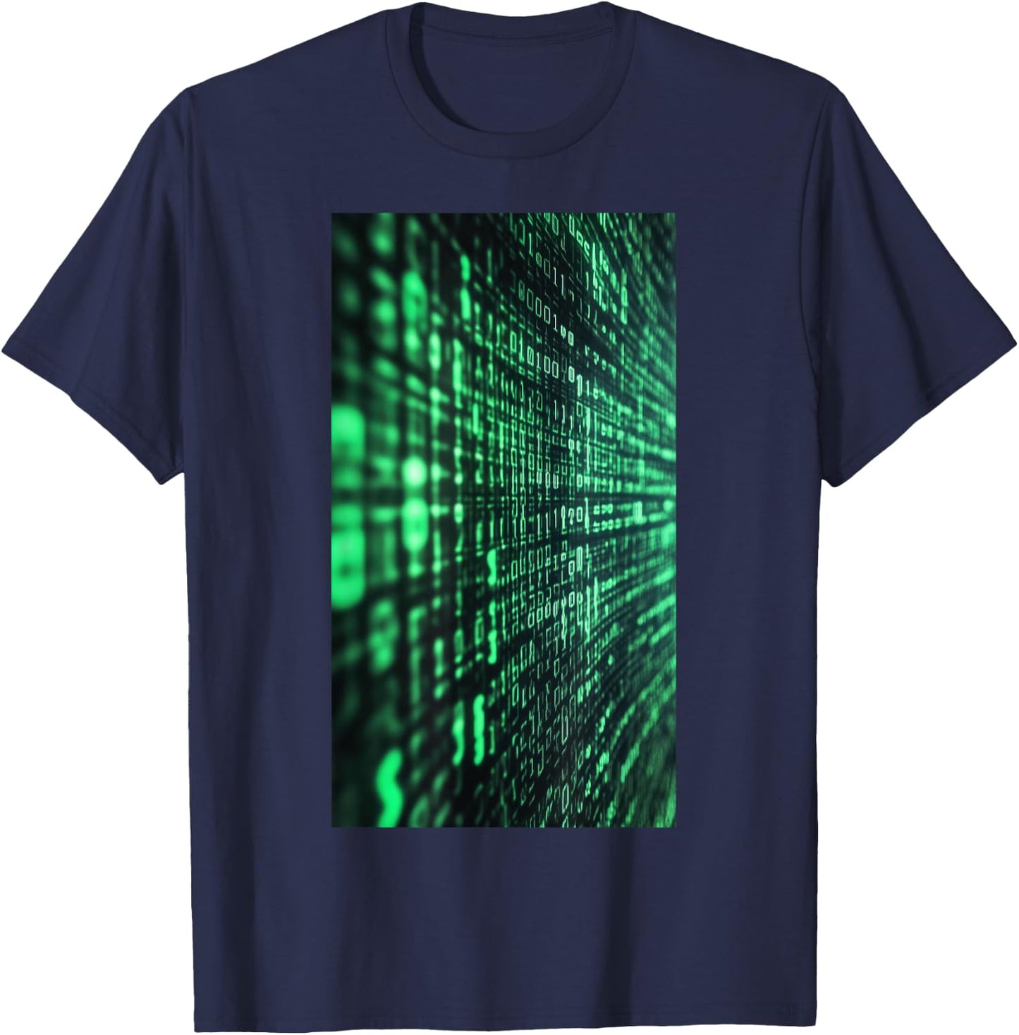 Binary Code Vintage Computer Screen Hacker T-Shirt - T-Shirt | Navy