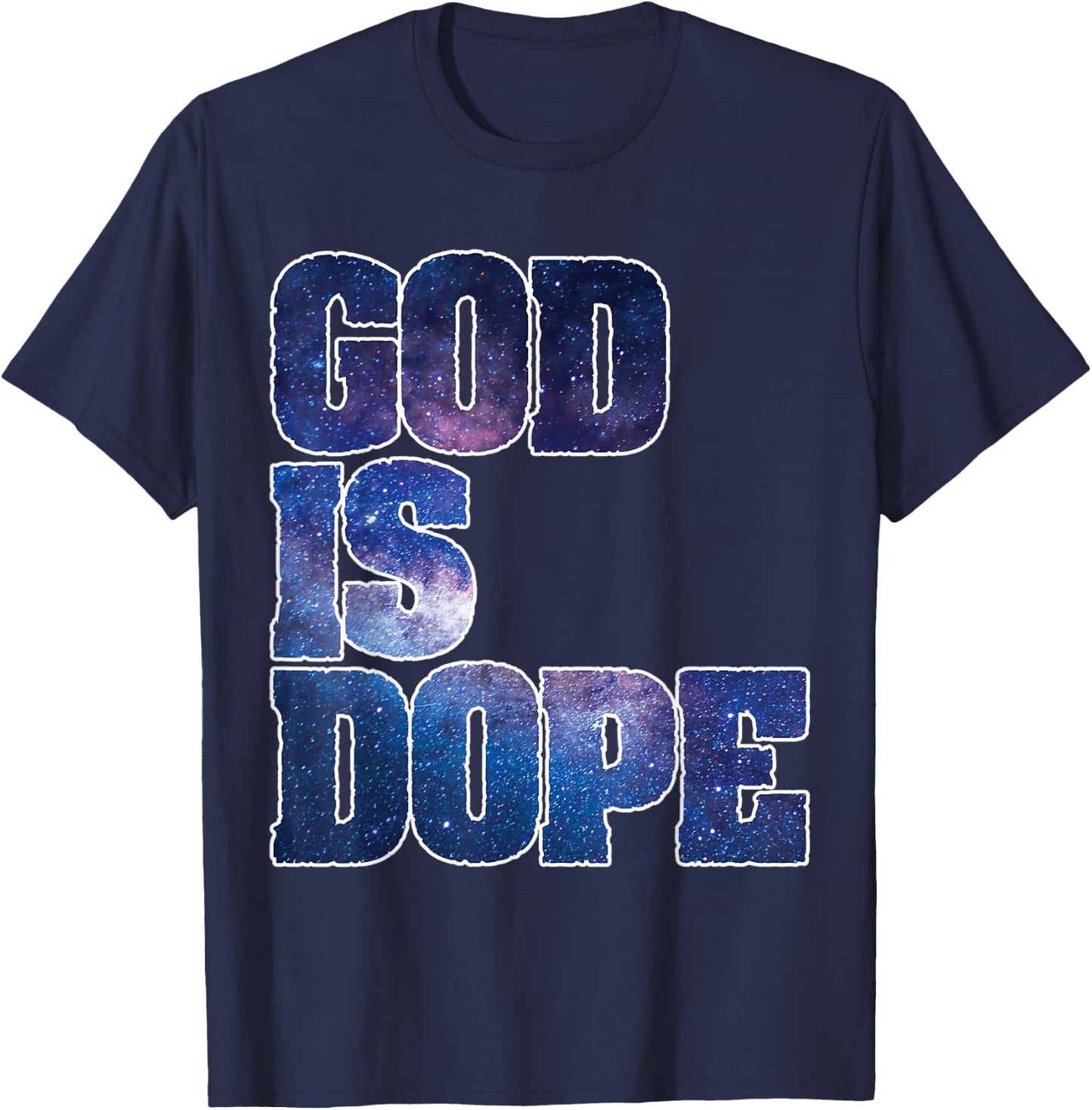 Spiritual Galaxy Themed Religious Christian Believer T-Shirt - T-Shirt | Navy