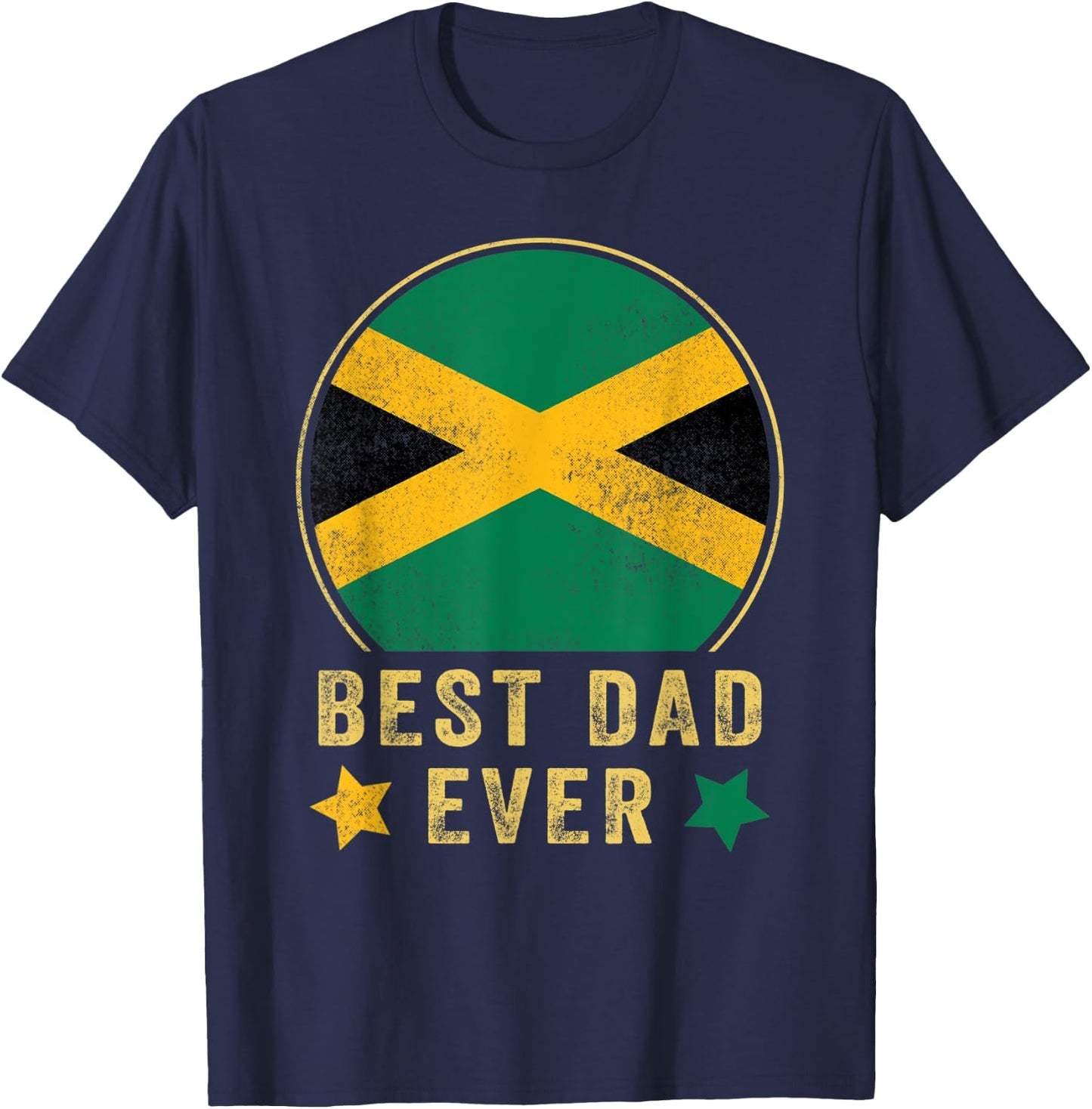 Best Dad Ever Jamaican Father Country Jamaica Flag T-Shirt - T-Shirt | Navy