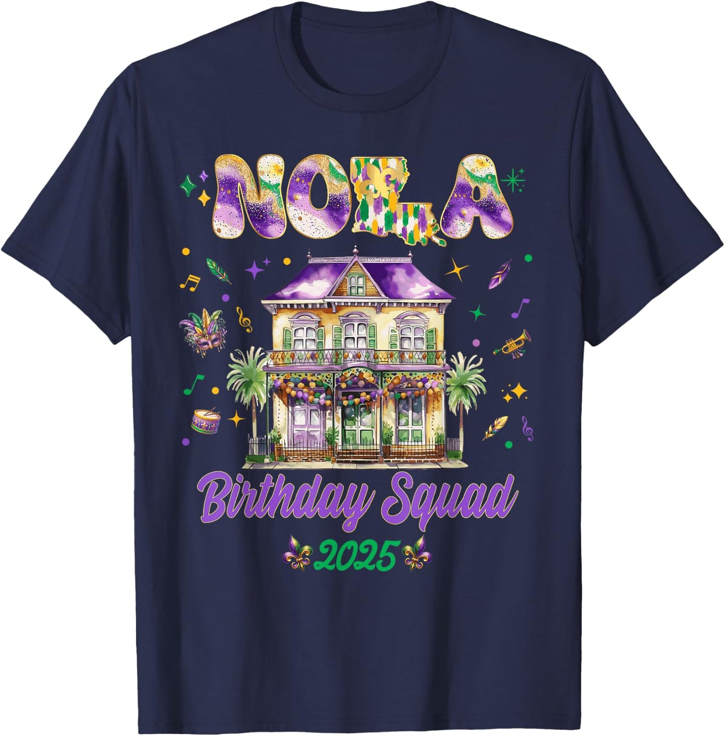 New Orleans Nola 2025 Girls Besties Trip T-Shirt - T-Shirt | Navy