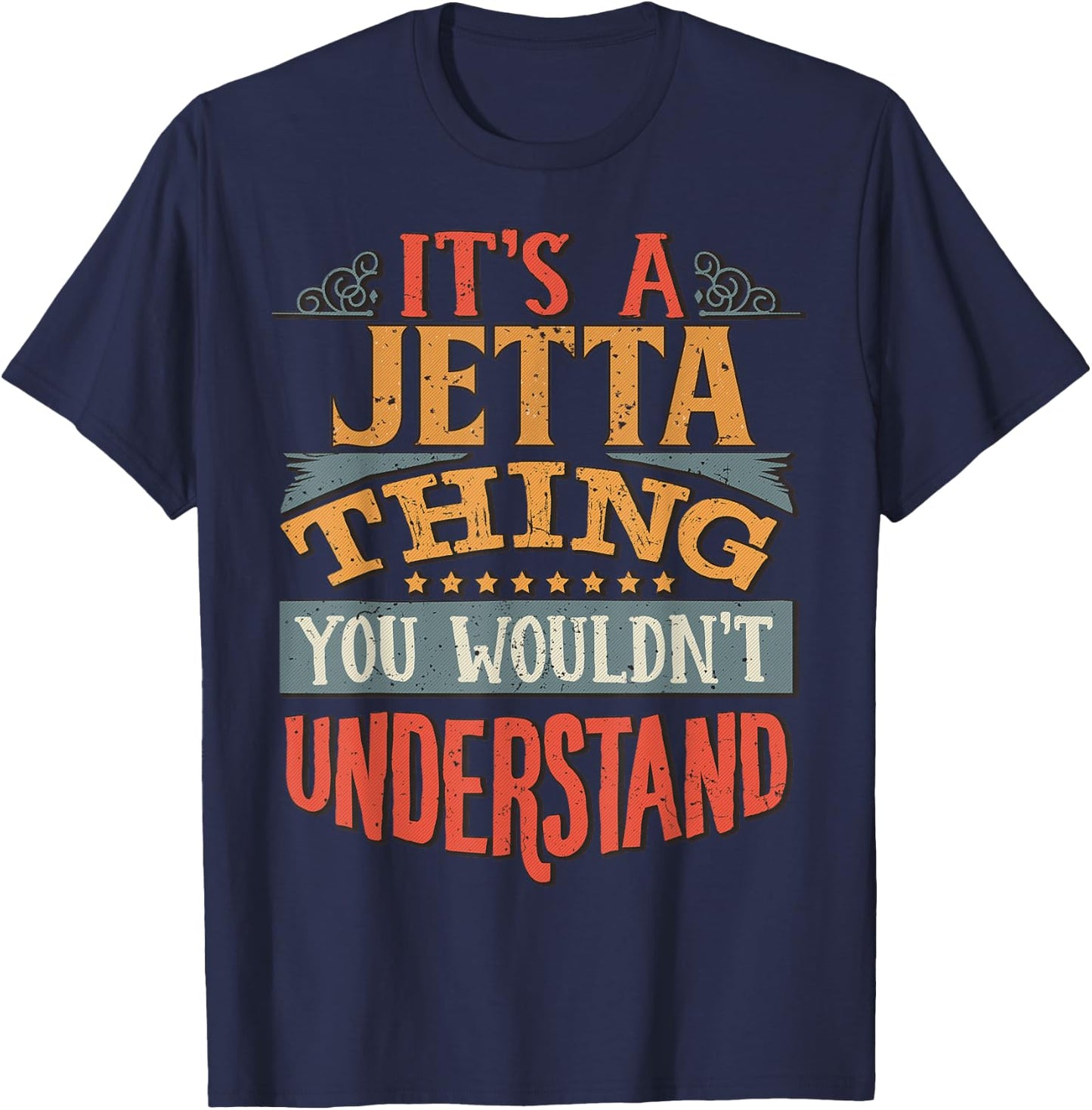 Jetta Name Gifts By Vnz Classic Tailored Black Small T-Shirt - T-Shirt | Navy