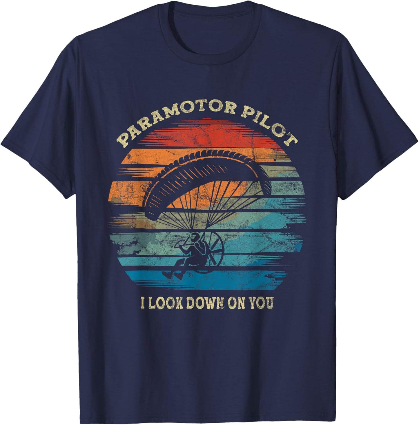 Paramotor Motor Glider Flying Hanging Gliding Paraglider T-Shirt - T-Shirt | Navy